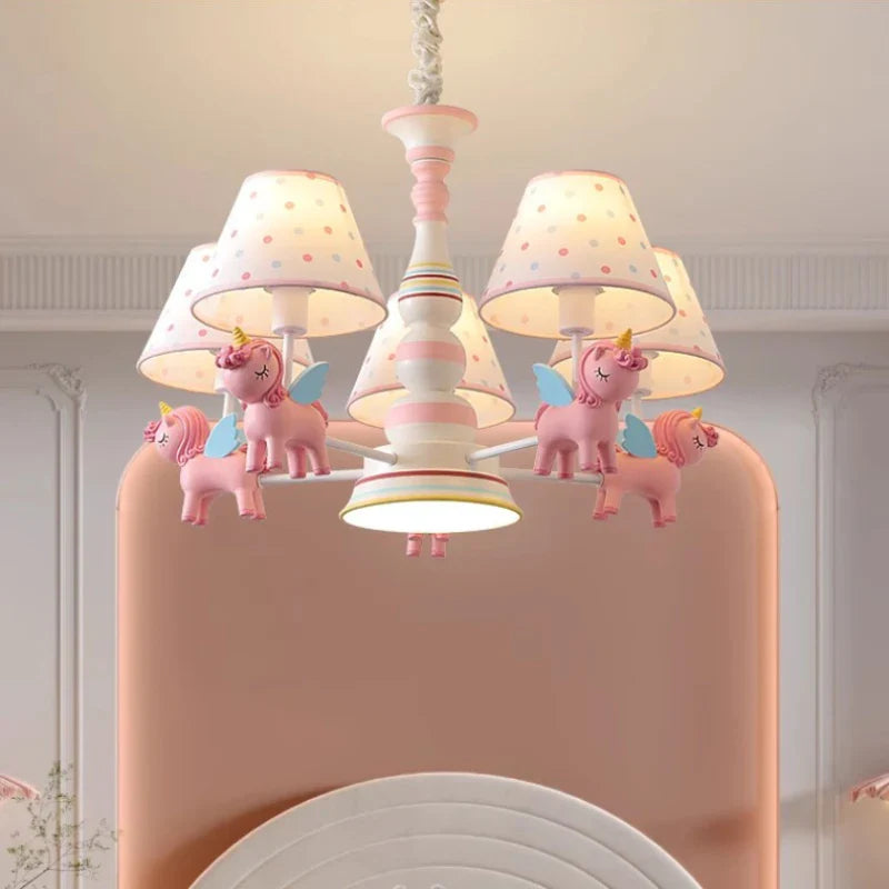 lámpara de techo carrusel para habitación infantil moderna y romántica