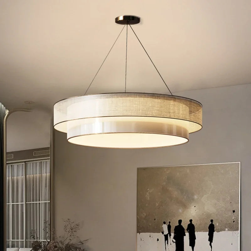 Lámpara de diseño circular blanca elegante