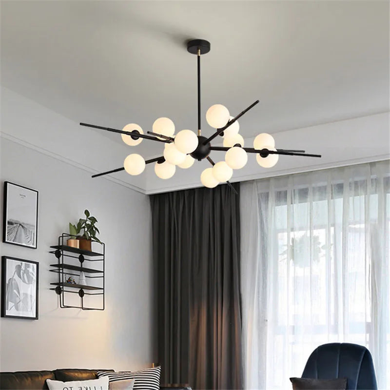 lámpara diseño bauhaus sputnik en vidrio para iluminación moderna