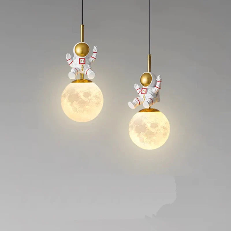 lámpara nórdica led astronauta para habitación infantil