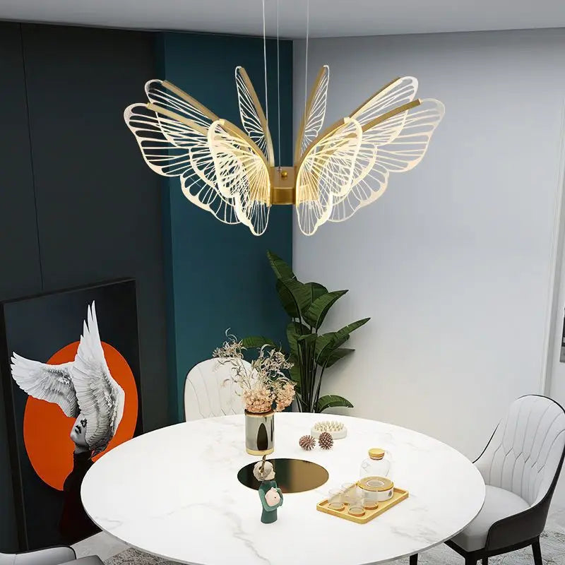 Lámpara de techo mariposa moderna de acrílico para decoración interior