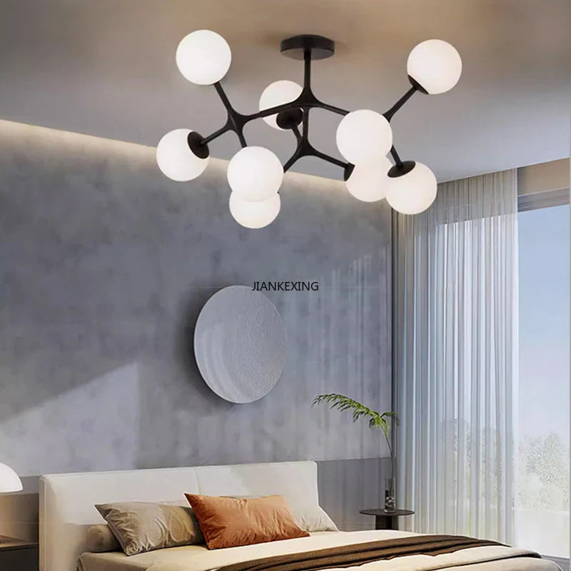 lámpara colgante en bola de vidrio para decoración del hogar