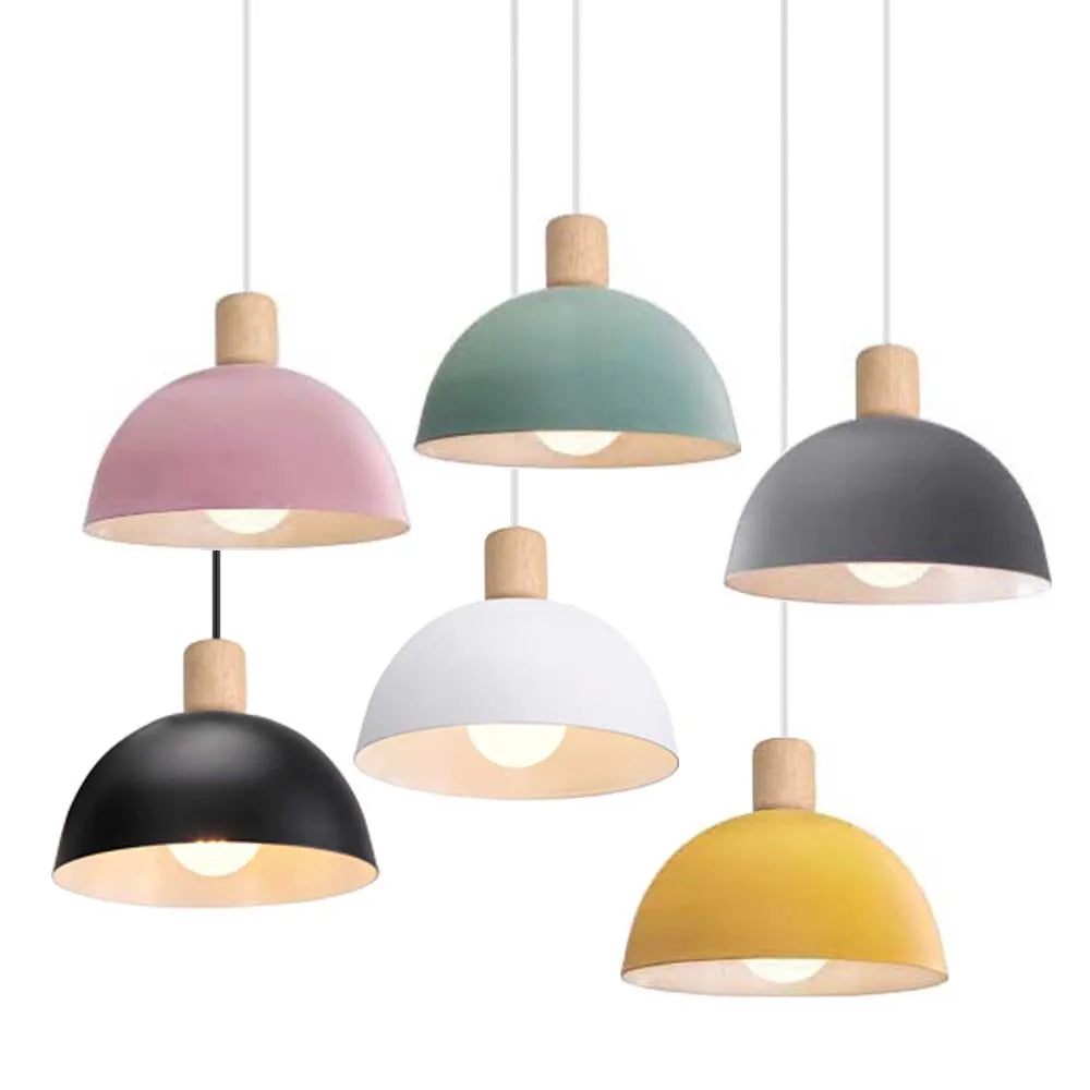 Lámpara colgante de madera diseño nórdico elegante