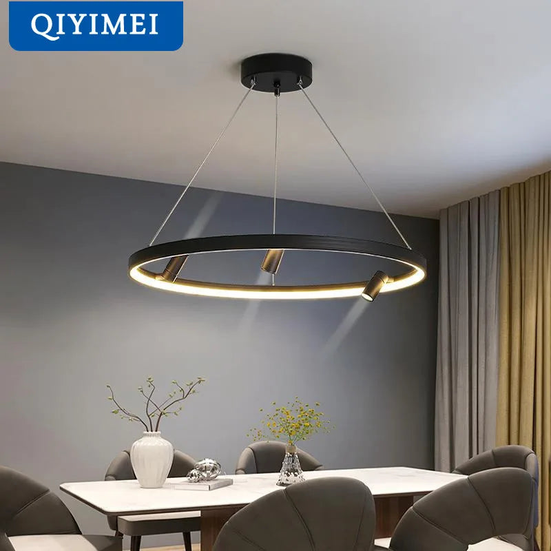 lámpara LED moderna con atenuación a distancia e iluminación interior