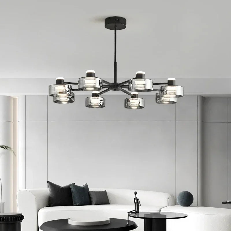 lámpara LED minimalista moderna de vidrio y cobre