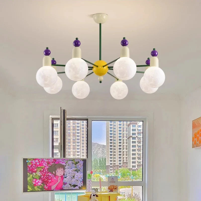 lámpara de techo moderna para habitación de niños diseño nórdico luminosa y colorida