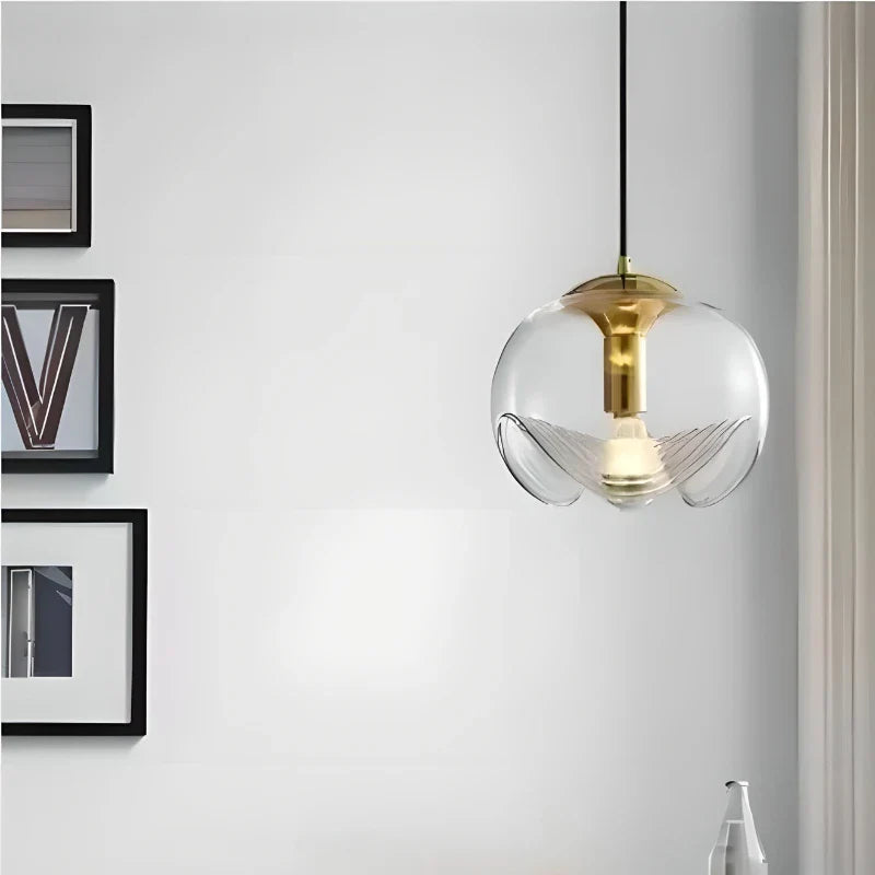Lámpara de araña vintage minimalista de vidrio para decoración interior