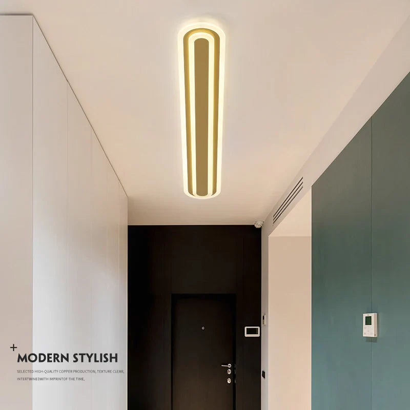 lámpara colgante nórdica led moderna minimalista línea luminosa pasillo balcón