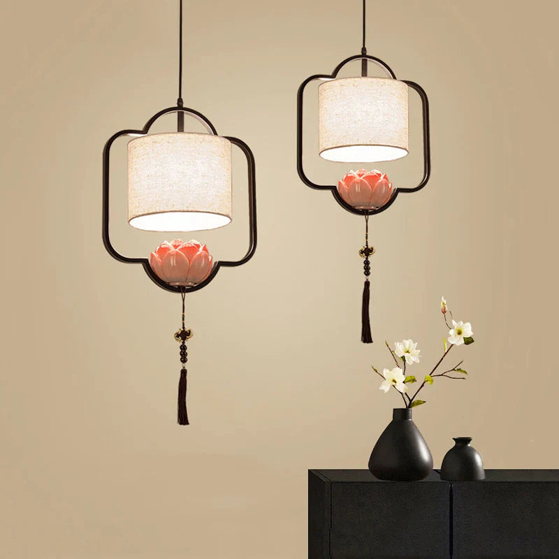 lustre chino en tela para restaurante y hotel