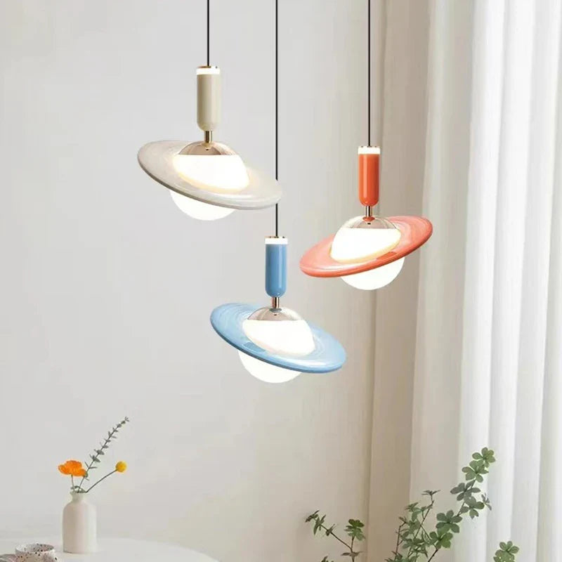 lámpara de techo saturno diseño led ajustable en altura