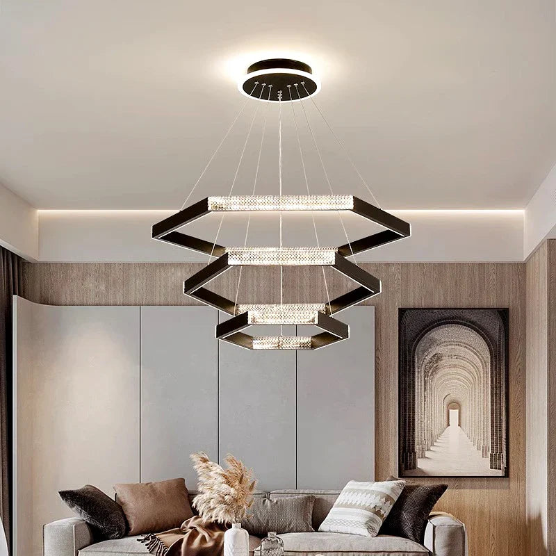 Lámpara colgante moderna simple suspensión LED para iluminación interior