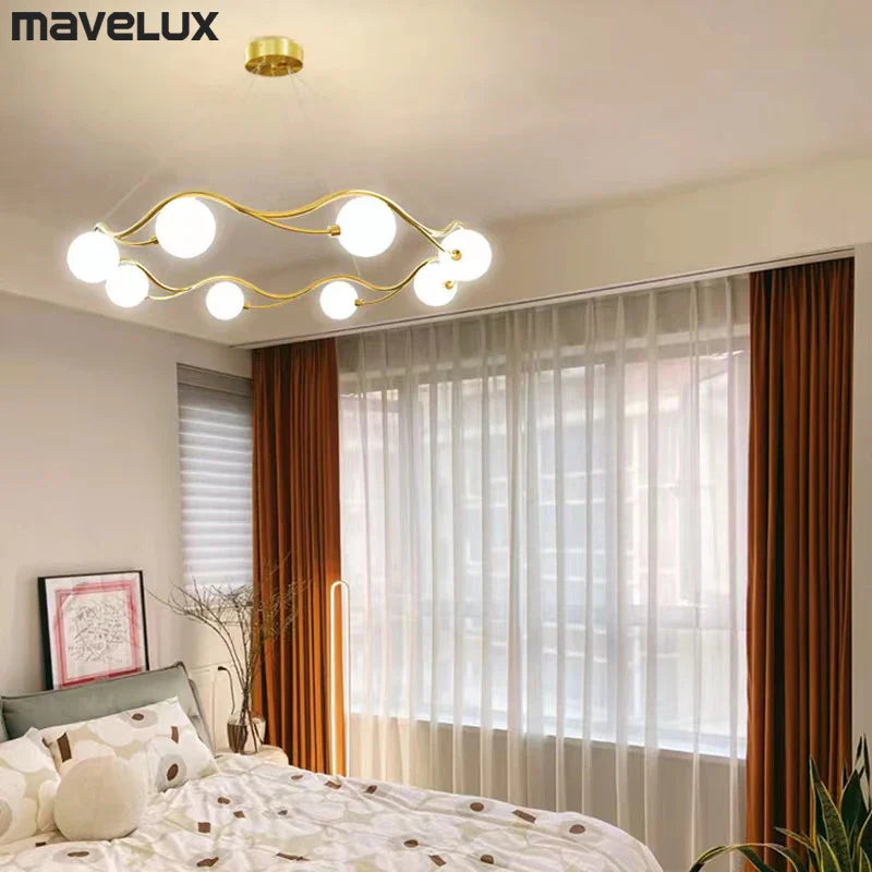 Lámpara colgante de lujo oro LED para casa, niños, salón, comedor, habitación, restaurante, suspensión interior, lámparas decorativas