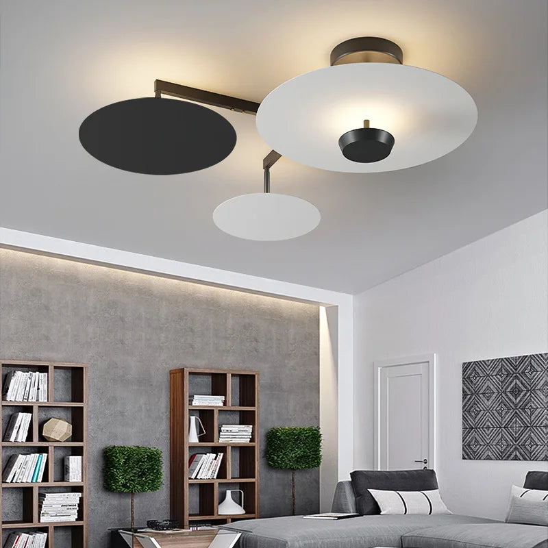 lámpara redonda con control remoto y regulación para decoración artística de salón