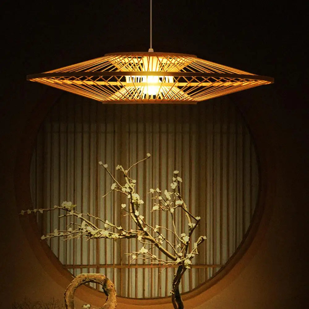 LÁMPARA DE BAMBU ESTILO RETRO PARA DECORACIÓN INTERIOR