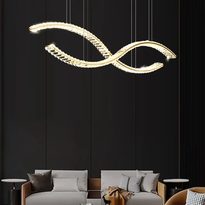 lustre de cristal elegante para iluminación colgante