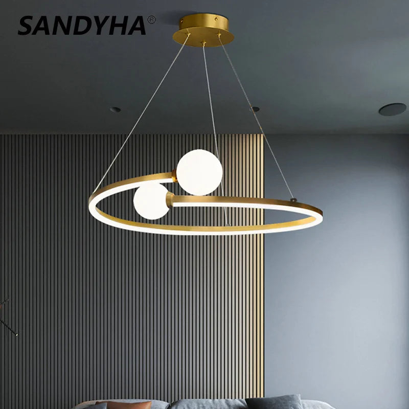 lámpara colgante moderna en anillo sandyha para decoración interior