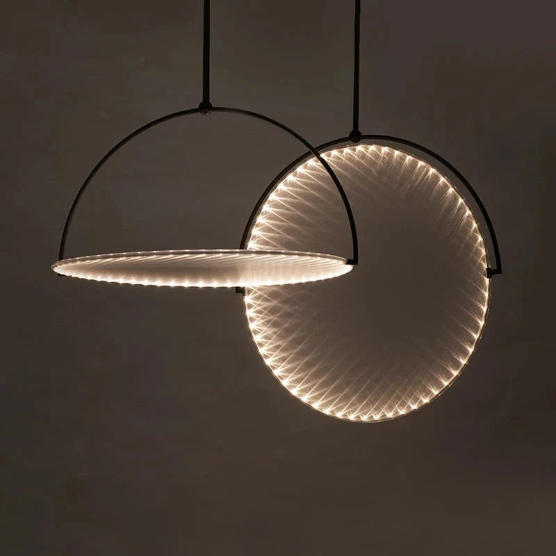 lámpara nórdica de hierro negro para iluminación interior