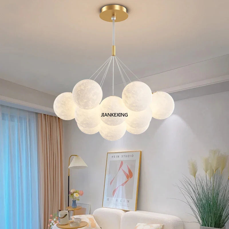lámpara colgante moderna led bola de burbujas suspensión luminaria decoración