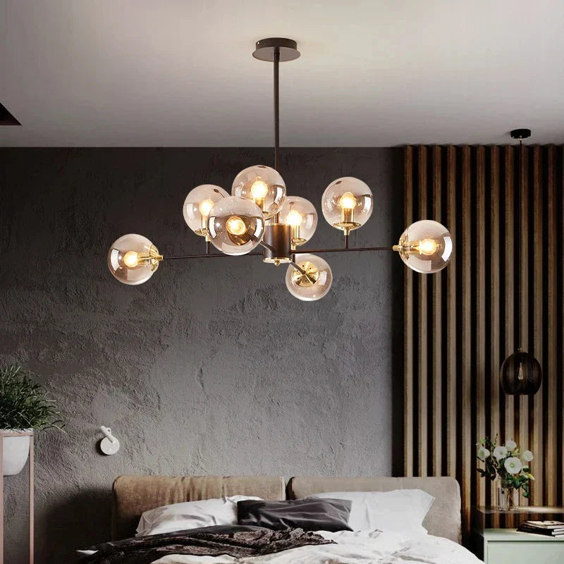 lámpara de vidrio nórdica moderna para decoración interior