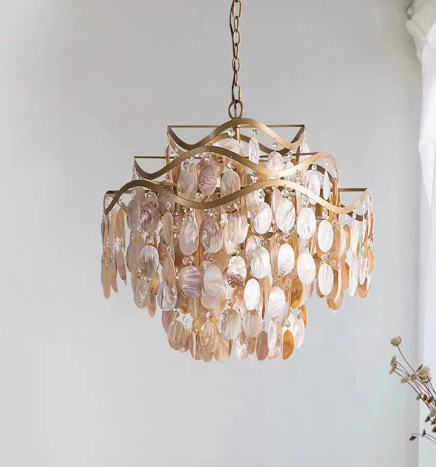 lámpara led en concha caracola estilo americano