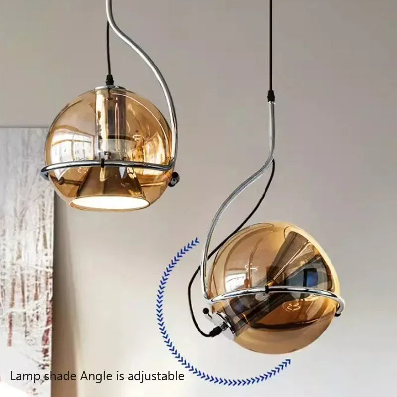 lámpara retro americana de vidrio ámbar para ambiente creativo
