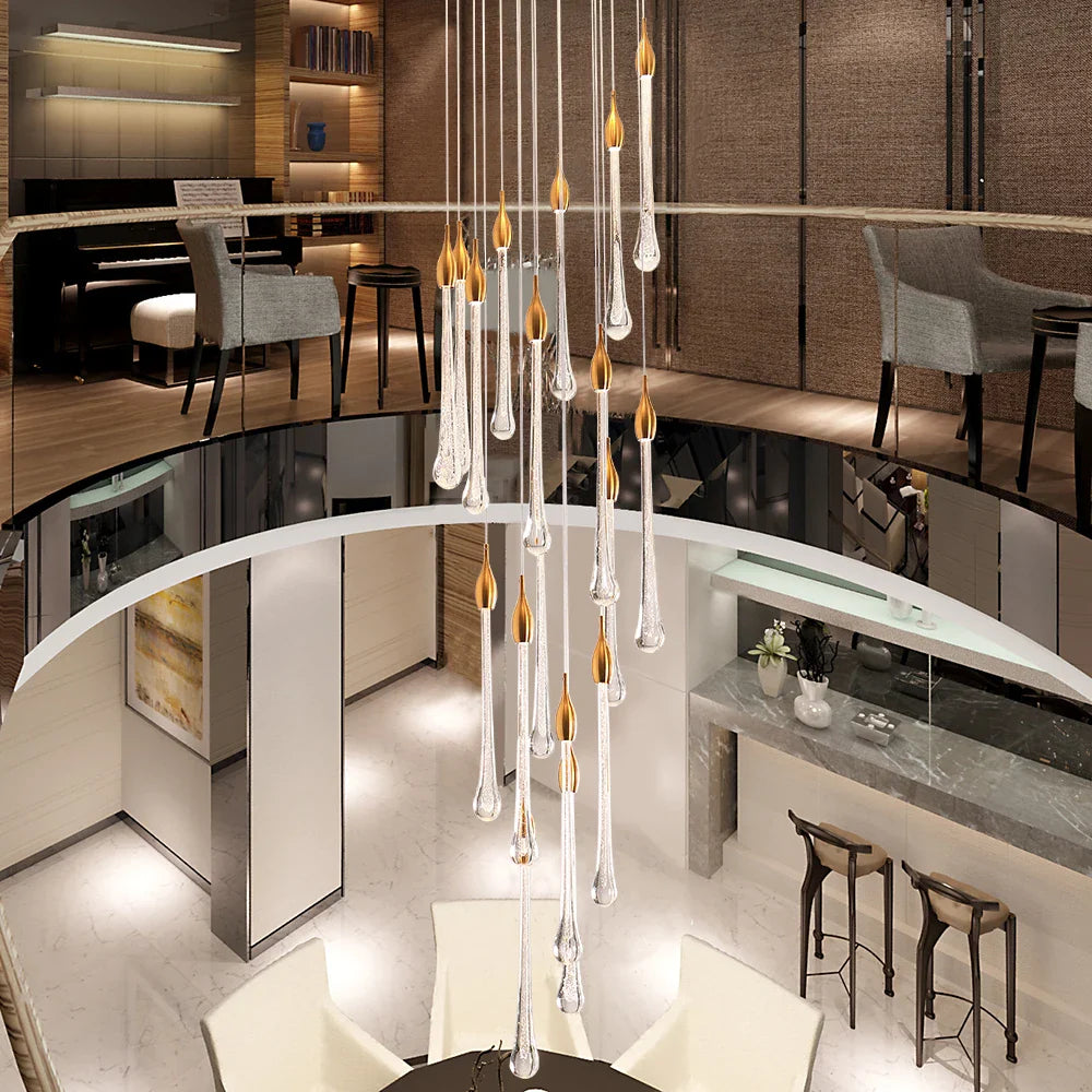 Lámpara de techo cristal LED moderna elegante.