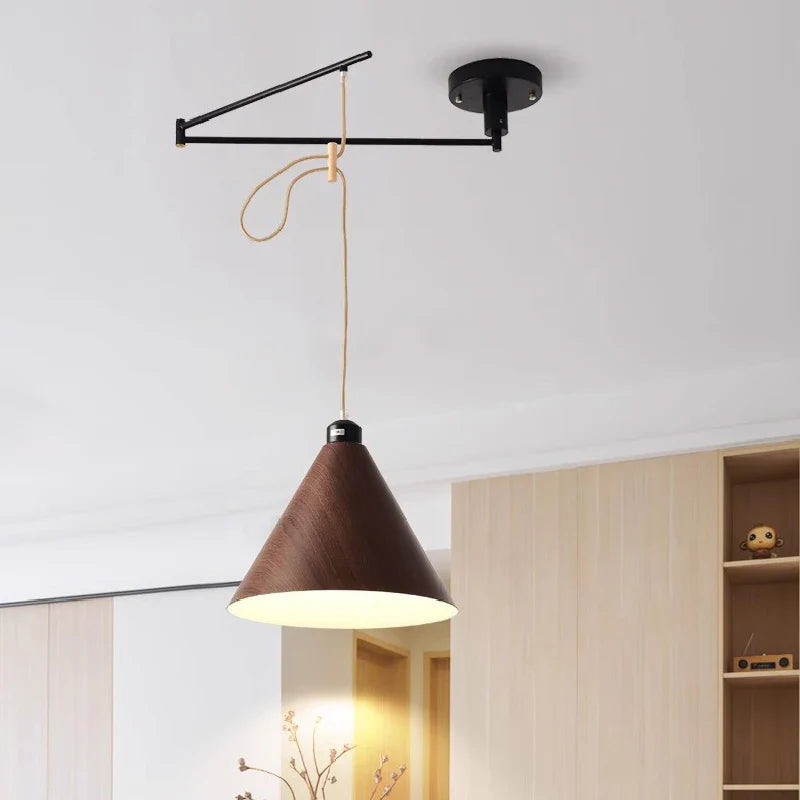 Lámpara de techo de madera contemporánea suspendida