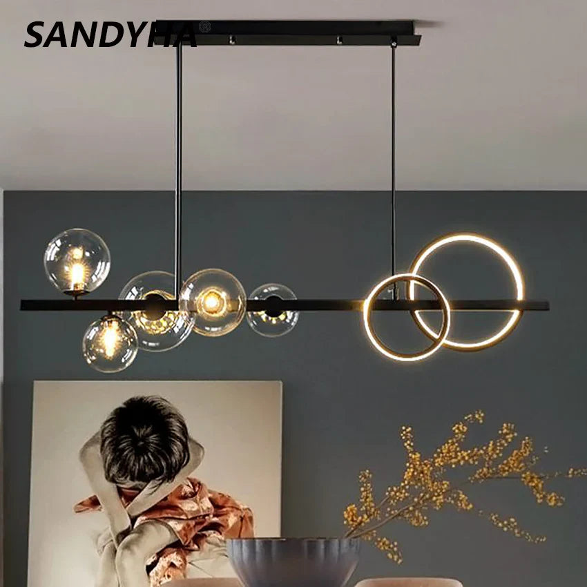 Lámpara moderna transparente colgante para salón