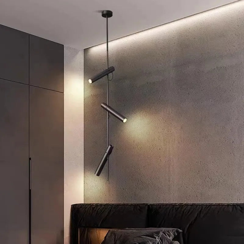 lámpara led minimalista de hierro y acero giratoria 1/2/3 cabezas