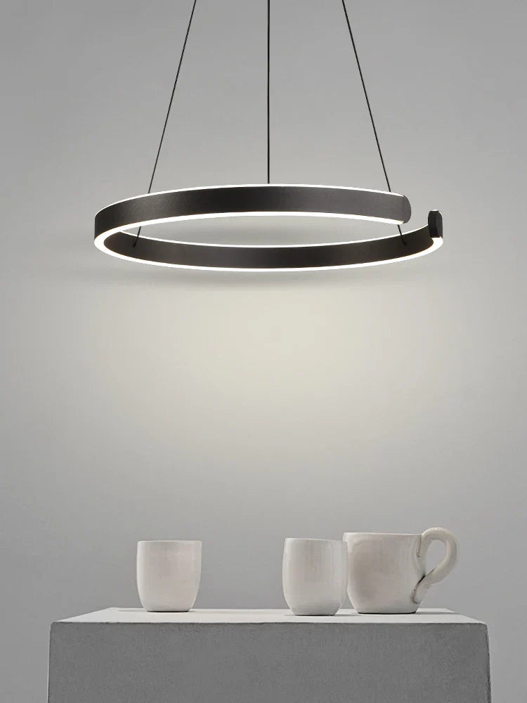 lámpara colgante moderna minimalista nórdica anillo luz lujo