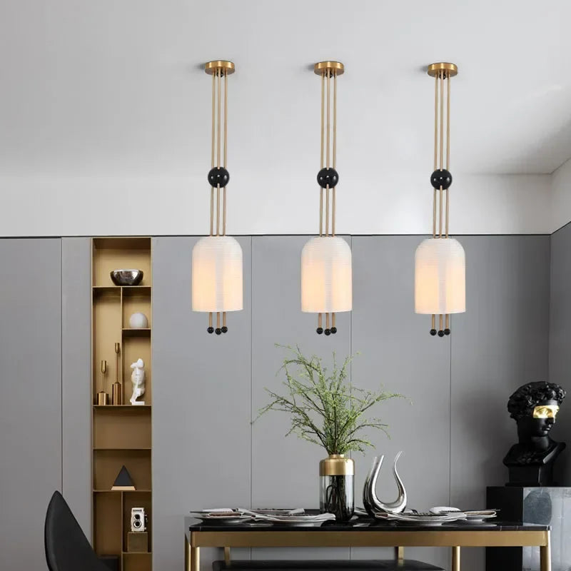 Lámpara de araña de vidrio diseño wabi-sabi para una decoración moderna