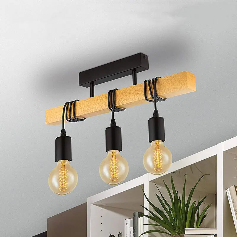 lustre moderno en madera maciza creativo suspensión para restaurante