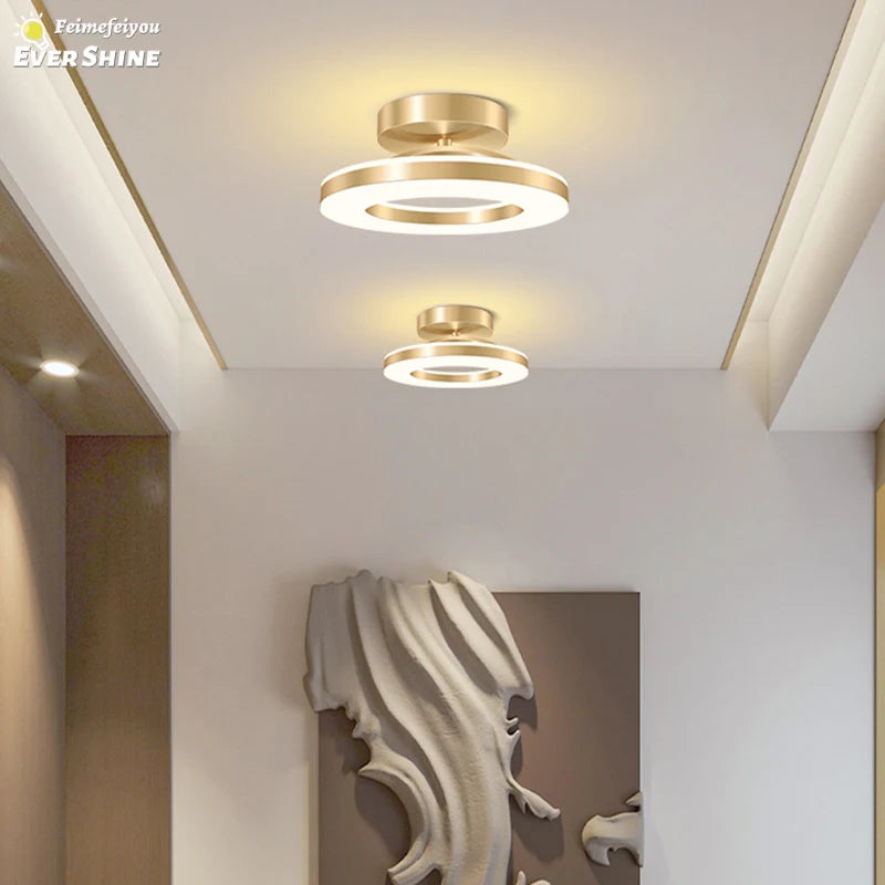 Plafón moderno de metal blanco con dos LED y pantalla de acrílico - Blanco 220 V-20 V 30 cm Cálido