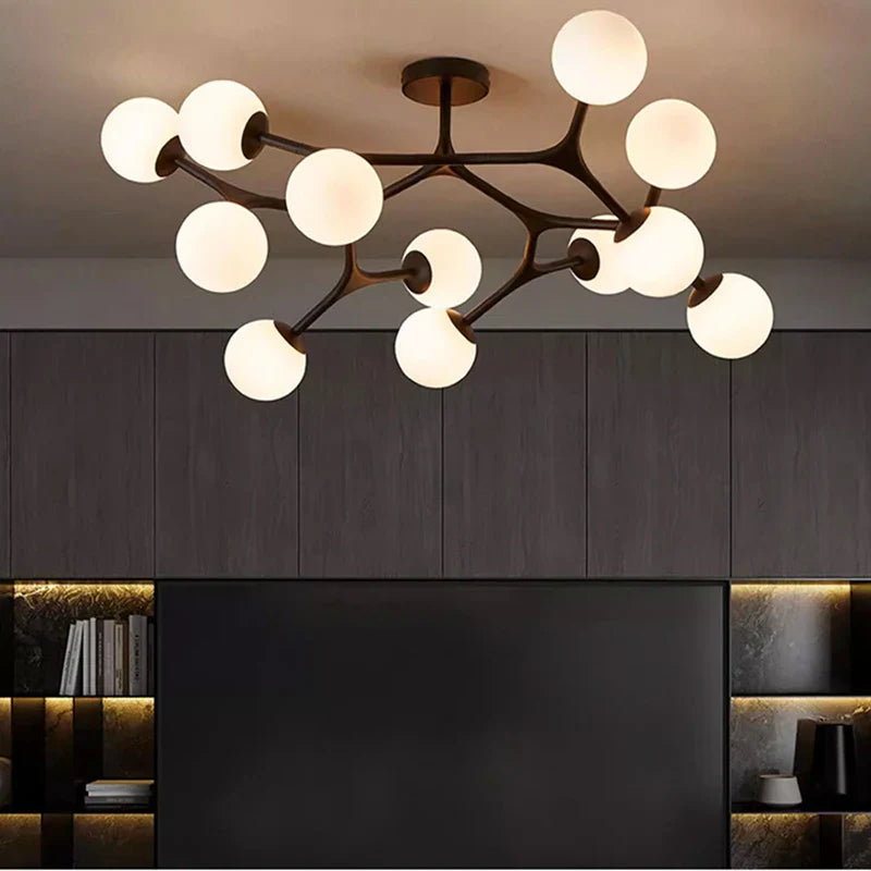 lámpara nórdica bola de vidrio suspensión decorativa luminaria