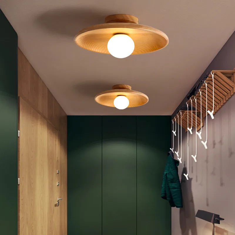 Lámpara colgante escandinava de madera diseño para techo