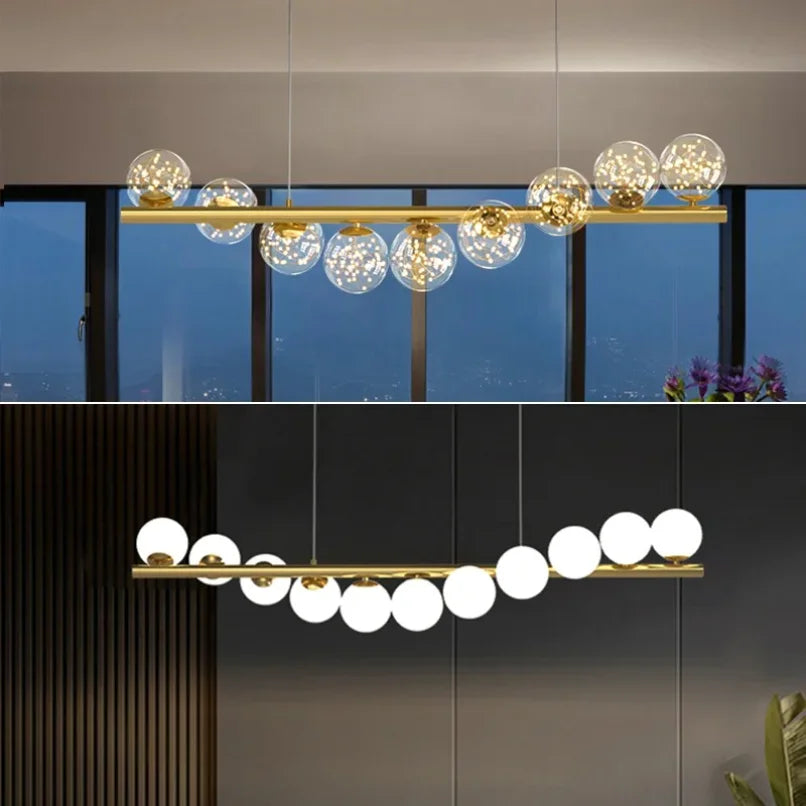 Lámpara colgante moderna de vidrio transparente elegante