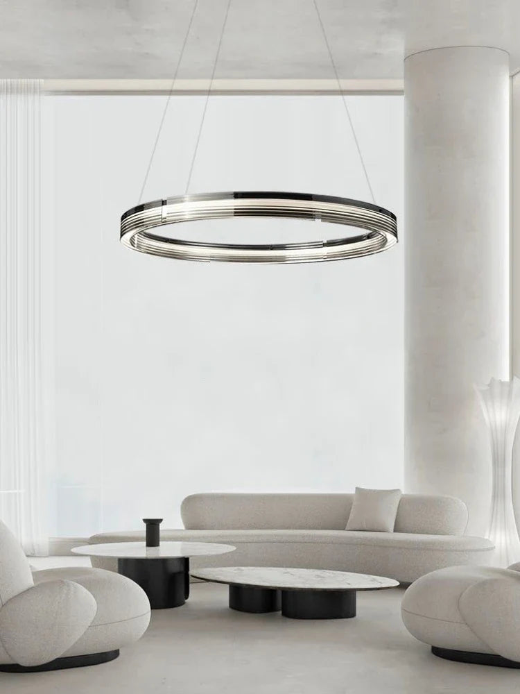 lámpara circular de vidrio estilo minimalista para decoración interior