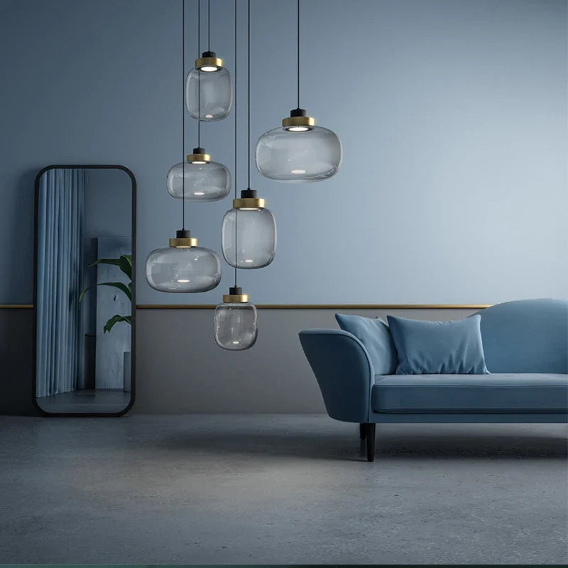 Lámpara colgante de vidrio de estilo moderno