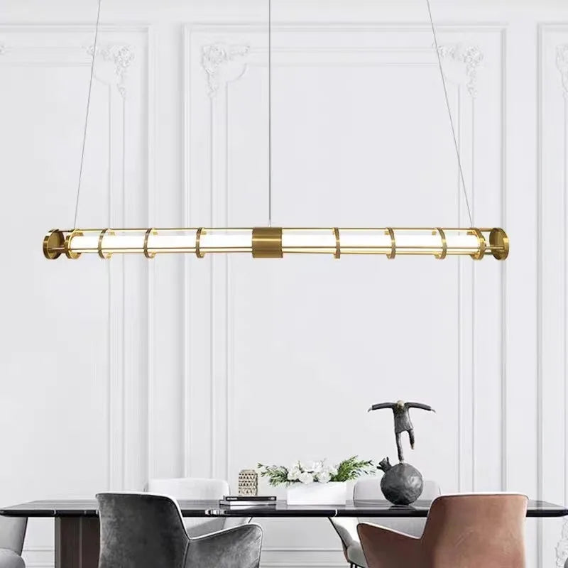lámpara moderna de acero inoxidable con led y acrílico hueco