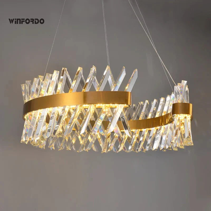 lámpara de lujo de cristal winfordo wf-xd009 iluminación interior