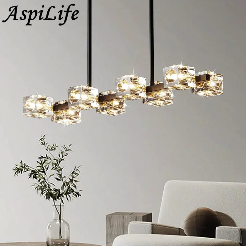 Lámpara colgante LED de cristal moderna