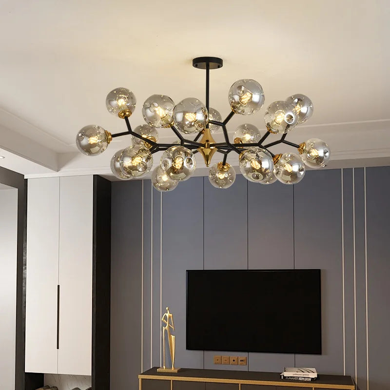 lámpara nórdica led de vidrio colgante para decoración interior