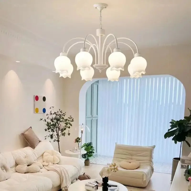 lámpara colgante de diseño de lujo con led y orquídeas persistentes modernas