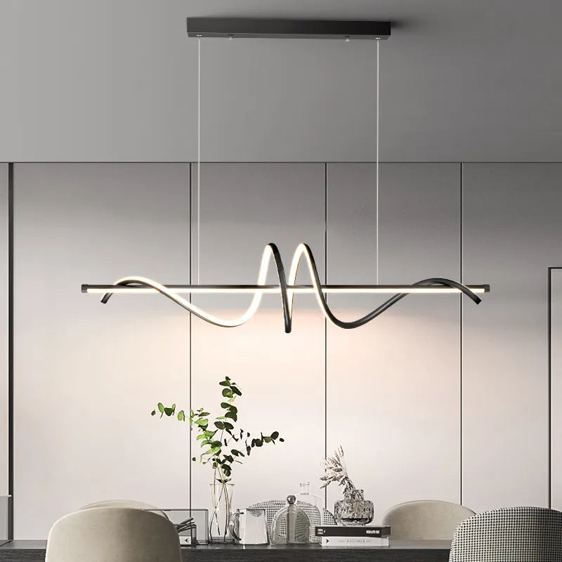 Lámpara colgante LED dorada diseño moderno