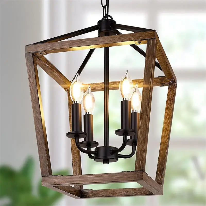lámpara de techo retro americana de hierro jaula de pájaros iluminación industrial moderna