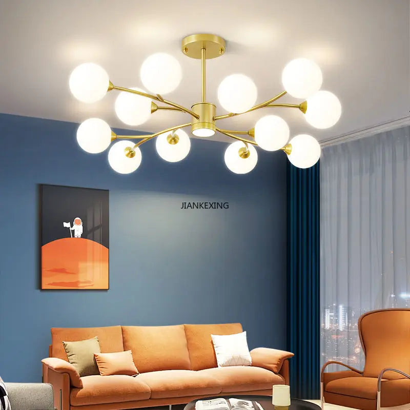 lámpara colgante moderna en vidrio led con suspensión para decoración del hogar