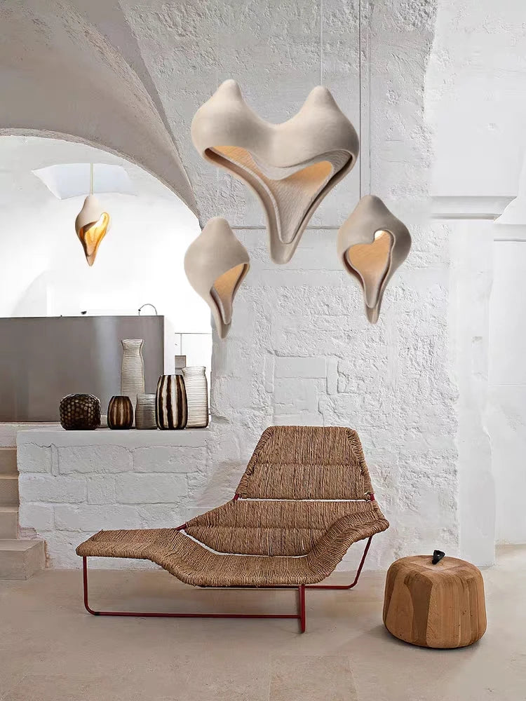 lámpara de concha diseño nórdico wabi sabi para decoración interior