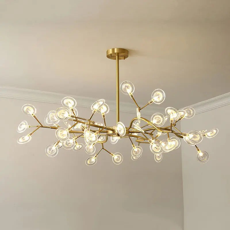 Lustre aéreo en hojas de diente de león