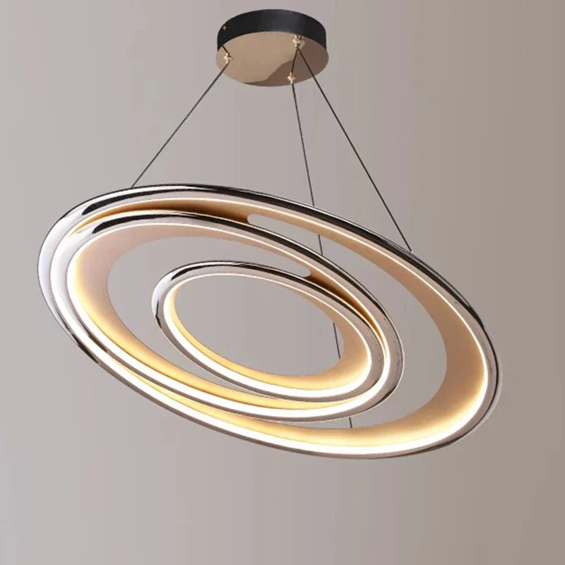 Lámpara colgante redonda moderna LED para interior estilo lujoso suspendida