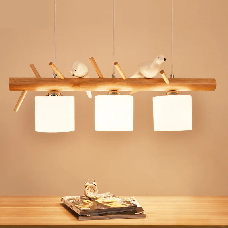 Lámpara colgante de madera nórdica elegante y luminosa